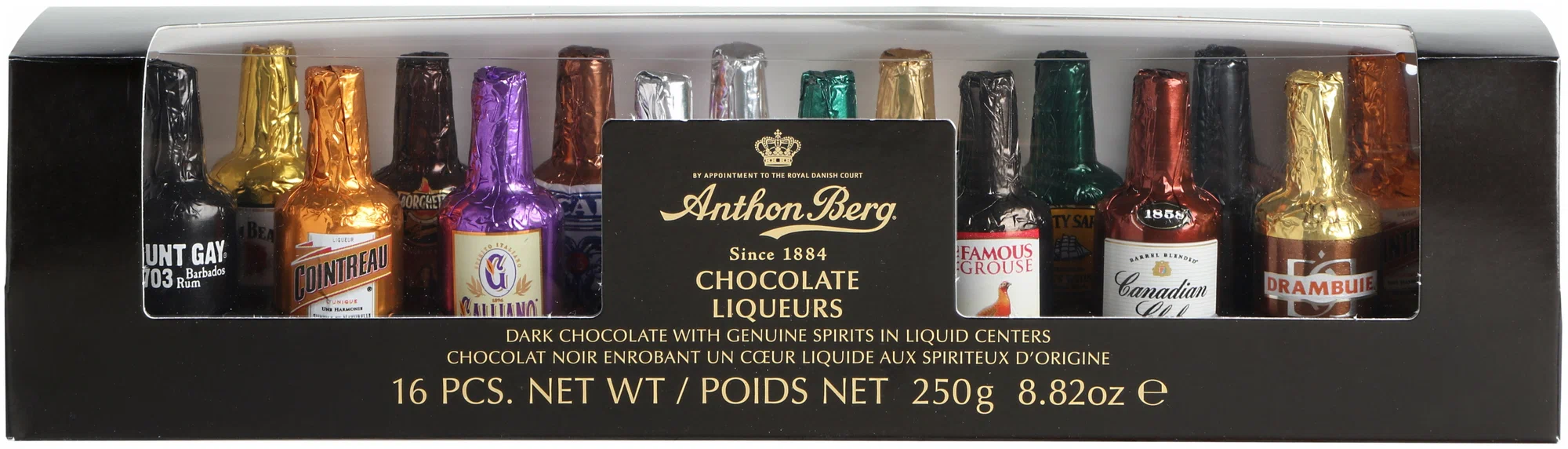 Шоколадные конфеты Anthon Berg бутылочки с премиальным алког. 